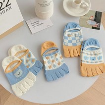 에이블삭스 귀여운 블루 패션 여성 발가락양말 덧신 5종세트 n263