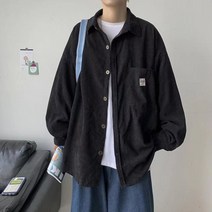 자칠 남성용 코듀로이 패치 남방 셔츠