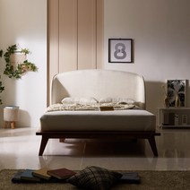 홈앤힐 평상형침대 킹프레임 침대라지킹사이즈, 1800_고무나무(내추럴), 03 유타패브릭