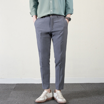 프랭키뉴욕 남자 여름 슬랙스 뒷밴딩 남성 정장바지 9부 스판 쿨 팬츠 빅사이즈_RIC640