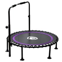 원형 점핑 트램펄린 유산소 피트니스 헬스 에어바운스 가정용 방방이 홈트, 퍼플 도어 팔걸이