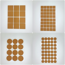 국산 보호 바닥긁힘방지패드 부직포 패드 의자끌림방지 스티커, 사각소, 1개