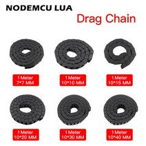 케이블 베어 체인 7 x 15mm 715mm 7x7 10 x 20 30 40mm l1000mm cnc 라우터 공작 기계 용 엔드 커넥터가있는 드래그 와이어 캐리어, 10 x 40