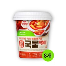 풀무원 즉석떡볶이 2분조리 국물컵 편의점 떡볶이 170gX8입, 8개, 170g