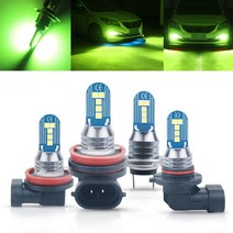 1Pcs H4 H8 H11 H7 9005 9006 레몬 그린 화이트 안개등 전구 자동차 헤드 라이트 운전 러닝 프론트 램프 3030 LED 10 SMD DC 12V, [01] Lemon Green, [01] H4