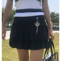플리츠 스마일 스커트 블랙 골프치마 스판치마바지 치치골프