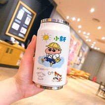 귀여운 짱구 디자인 스테인레스 휴대용 물병 캐릭터 보틀 텀블러 350ml, 350ml [물에 앉은 짱구 ]