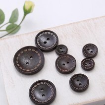 짱패브릭 초코스티치우드단추(10개), 30mm
