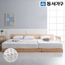 동서가구 엘리시스 편백 패밀리침대+독립매트(S+Q), 내추럴