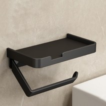 레디박스 무타공 휴지걸이 선반형, 블랙, 1개