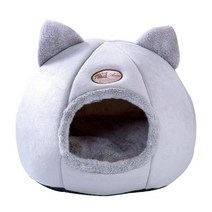 겨울 고양이 침대의 새로운 깊은 수면 편안함 작은 매트 바구니 작은 개집 제품 애완 동물 텐트 아늑한 동굴 침대 실내 카마 가토, 밝은 회색