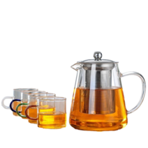 거름망 고급 차 주전자 두꺼운 내열 유리 티포트, 750ml 싱글 팟