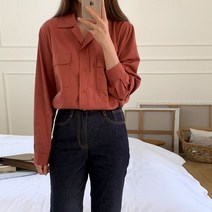 수키 노치드칼라 솔리드블라우스 1106415