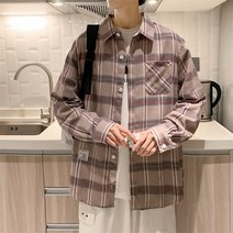 가을체크멀티긴팔셔츠루즈핏코트G79P38