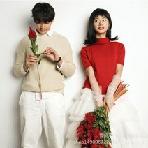 20 스튜디오 전시회 새로운 가을과 겨울 스웨터 커플 테마 웨딩 사진 위치 거리 사진 여행 의류의 한국어 버전