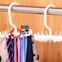 회전 넥타이걸이 스카프걸이 행거 옷걸이 수납 보관, 화이트