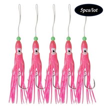 대형 견인고리 카라반 트레일러 As 5 개가방 오징어 스커트가있는 어시스트 후크 inchiku 어시스트 후크 지그 문어 오징어 도미 지그 후크 12cm 소프트 미끼, 핑크 -5pcs, 다른