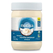 Nutiva 유기농 아몬드 코코넛 스프레드 11.5 oz (2 팩)- 저탄수화물 케토 스낵 글루텐 무함유, Vanilla Coconut Spread