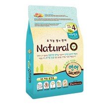 정품 국내산 강아지사료 네츄럴오 유기농 쌀과 연어 2kg, 1개, 닭 등