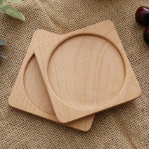 찻잔받침 네추럴 스퀘어 우드 컵 티코스터 2p 라이트 원목컵대 사각 컵 나무컵, 벤타샵상품선택