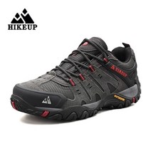 HIKEUP-남성용 하이킹 신발 스웨이드 가죽 아웃도어 신발 내마모성 남성 트레킹 워킹 사냥 전술 스니커즈