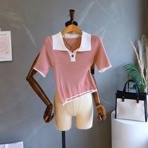 로드블링 안나 배색카라 반팔니트