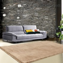 [글램 인테리어 장모 러그 200x200 베이지] 물세탁 사계절 거실 식탁 심플 샤기 침대 침실 사각 먼지없는 카페트 북유럽