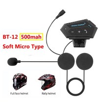 오토바이 헬멧 블루투스 인터콤 헤드셋 . + 이어폰 배터리 간섭 방지 핸즈프리 풀하프, 01 BT-12 For Full Face