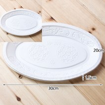 5P 타원접시(30X20CM) 김밥종이용기 종이일회용기 원형반찬용기