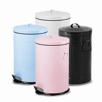 핑크/블루/블랙 무소음 양철 컬러 휴지통 5L, 블루5L