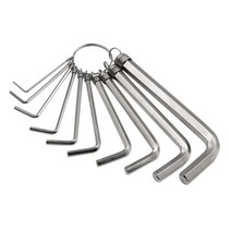 키 세트에 대한 짧은 팔 헥스 Alan- Allen Metric Hexagon Wrench allen for Key Ring L 형태 보안 육각 Allan Hand Tools BI, 10pc, 1개