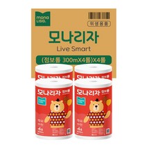 점보롤 화장지 2겹 300m 16롤, 4롤, 4팩