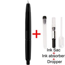 미니분수대 실내 야외 가정용 연못 인테리어 MAJOHN A1 프레스 만년필 개폐식 엑스트라 파인 펜촉 금속 매트 블랙 잉크 펜 변환기 크리스마스 선물 쓰기 04mm, 1.Matte Black And Clip