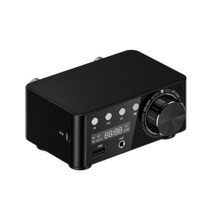 미니앰프 Infineon-MA12070 블루투스 5.0 디지털 오디오 파워 앰프 50W 클래스 D USB AUX TF 홈 시어터 HiFi 스테레오 미니, [02] black