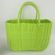 POMTOR 빨대바구니 빨래바구니 장바구니 라탄백 목욕가방 수영가방 스트롱바구니 빨대가방 라탄바구니, 매우 큰 녹색 단색