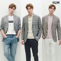 [HUM]남) 린넨 혼방 체크 자켓(HHPECJA137P)