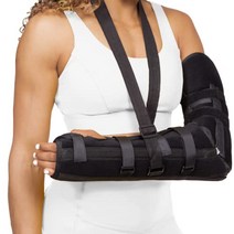 braceability 후부 긴 팔 부목 - 팔꿈치 고정 장치 골절 수술 후 회복 건염 활액낭염 및 척골 신경 포획 완화를 위한 슬링이 있는 오른쪽 또는 왼쪽 팔뚝 버팀대, 작은