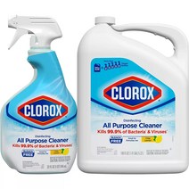 Clorox Disinfecting All Purpose Bleach Free Cleaner 클로락스 소독 다목적 표백제 프리 클리너 리필 상큼한 레몬 향 212oz 6.01kg, 1팩