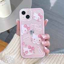 아이폰 호환 케이스 Sanrio-헬로 키티 투명 14 13 11 12 프로 맥스 미니 XS XR 6S 7 8 플러스 SE2 용 귀여운 소프트 충격 방지 커버, [01] Hello Kitty 1