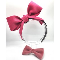 백설공주 모직리본 머리띠 송치리본집게핀세트