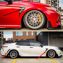 바디킷 카나드 스포츠 모델 2018-2022 전용 차체 키트 와이드 휠 아치 머드 가드 용 레드 펜더 플레어 커버 브로우 트림, 유광 블랙