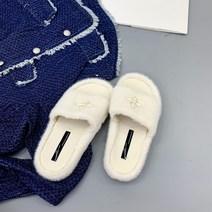 송편 통굽 미니멀 화이트 퍼 슈즈 여자 신발 겉옷 가을 겨울 코디 홈 슬리퍼