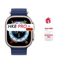 HK8 프로 울트라 스마트 워치 IWO 시리즈 8 49mm 2.12 인치 진짜 HD 스크린 최고는 NFC Smartwatch 남성 스, 03 ocean blue