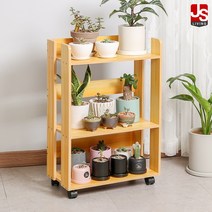 JS리빙 원목 화분받침대 화분정리대 화분 선반 인테리어 다육이 거실 화분대 화분다이 베란다 화분진열대 바퀴 이동식 비올라 [모델명: 45*5GHKNQ_9714-]
