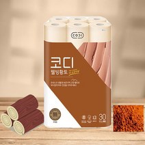 코디 웰빙황토 도톰한3겹 30M30롤x1팩 독일더마테스트, 단품, 30개