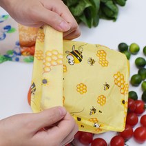 밀랍랩 재사용 비스왁스랩 나도환경운동가 다시쓰는 봉투 재사용 가능한 밀랍 식품 랩 랩, 블루베리 l 18x20cm