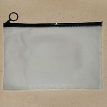 PVC지퍼백(반투명+검정링고리)26.5x18cm