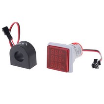 3in 1 AC 전류계 전압계 Hz 주파수 측정기 사각 신호등 22mm 디지털 Amp Led 램프 I 367D, 02 WHITE