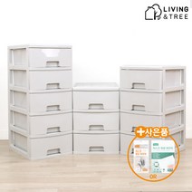 [리빙앤트리]베이직 플라스틱서랍장 아이보리 3단 4단 5단, 베이직서랍장3단 아이보리