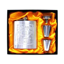 잭 다니엘 프랙 4종 세트 스키틀 7oz 스테인리스 힙 다니엘스 Jack Daniels 버버번 아웃도어 캠핑 바이커 아메리칸 잡화 미국 149703